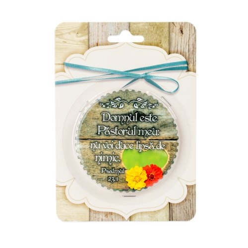 Magnet ceramic cu mesaj creștin - Domnul este Păstorul meu (Ps. 23:1)