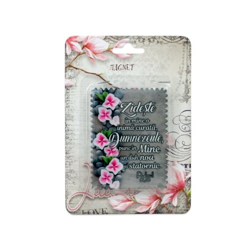 Magnet ceramic cu mesaj creștin - Zidește în mine (Ps. 51:10)