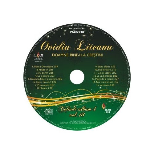 CD Ovidiu Liteanu (Colinde) -  Doamne, bine-i la crestini, vol.18