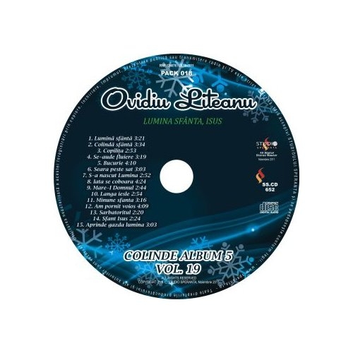 CD Ovidiu Liteanu (Colinde) - Lumina sfanta, Isus ,vol.19